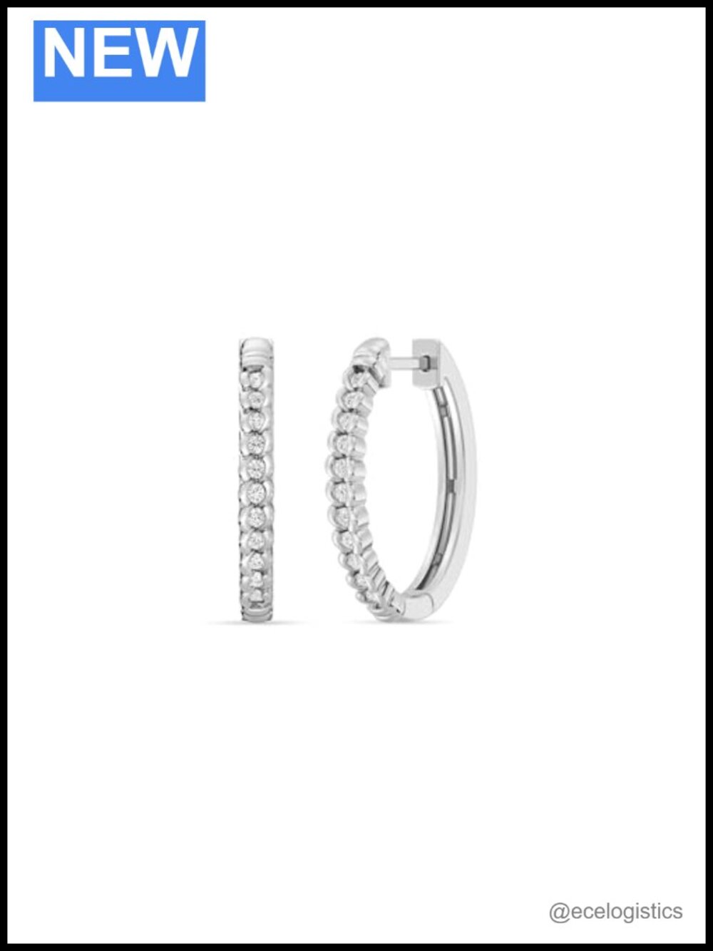 Lab-Grown Diamond Hoop Earrings 925 Sterling Silver 14KT Gold Plated